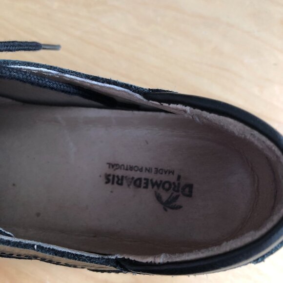 Dromedaris Hornbill Leather Lace Up Loafer Shoe Sz 39 Black Wingtip Comfort MINT - Picture 8 of 13